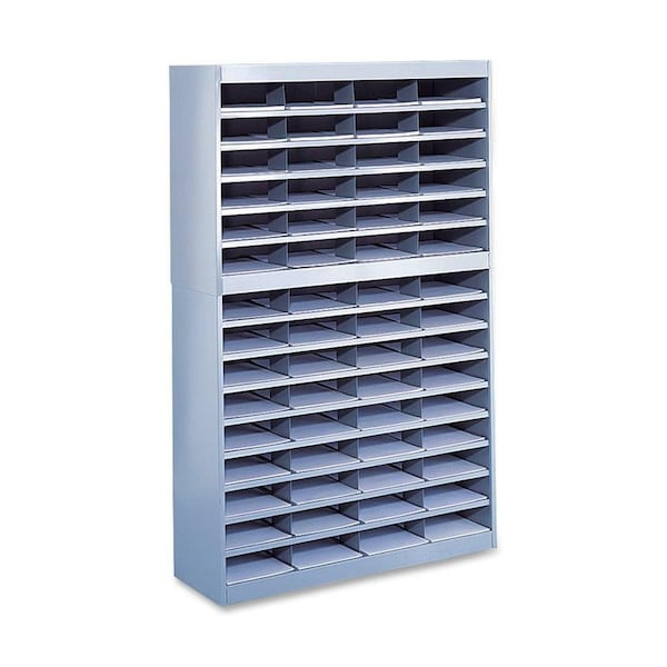 Safco Literature Organizer, 60 Cmprtmnt, 37-1/2"x12-3/4"x60", GY SAF9231GRR - main